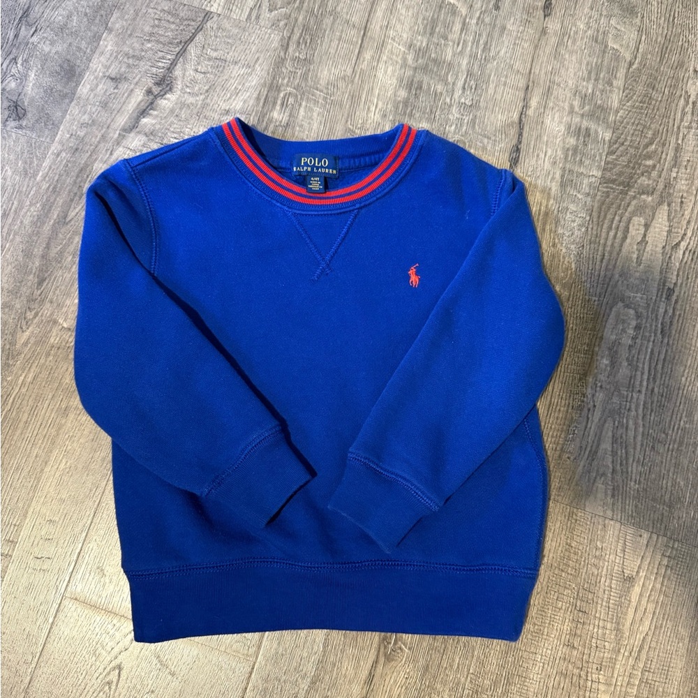 Polo by Ralph Lauren Blue Kids Sweater with Red Accents